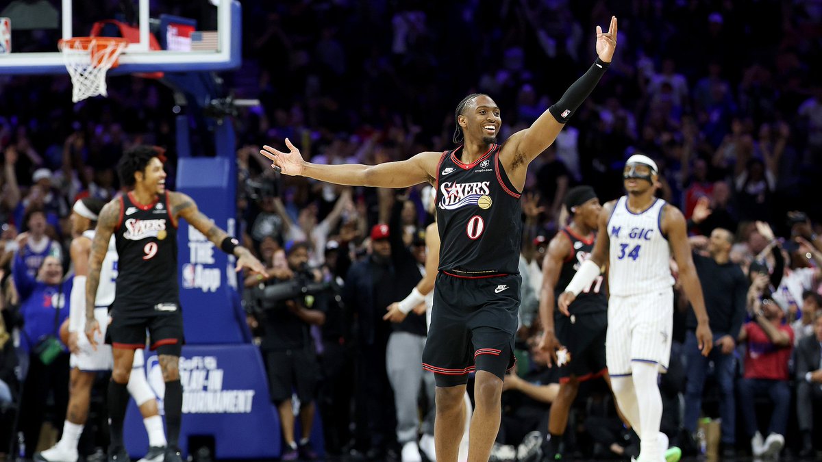 CGTNSportsScene's tweet image. 🔥🏀#76ers 109-97 #Magic

Philadelphia through.

😍Tyrese Maxey: 31 PTS, 6 AST

😍Andre Drummond: 14 PTS, 10 REB

👏Desmond Bane: 34 PTS (Magic)

76ers clinch No. 7 seed → vs #Celtics

Magic will face #Hornets for final playoff spot. #NBA