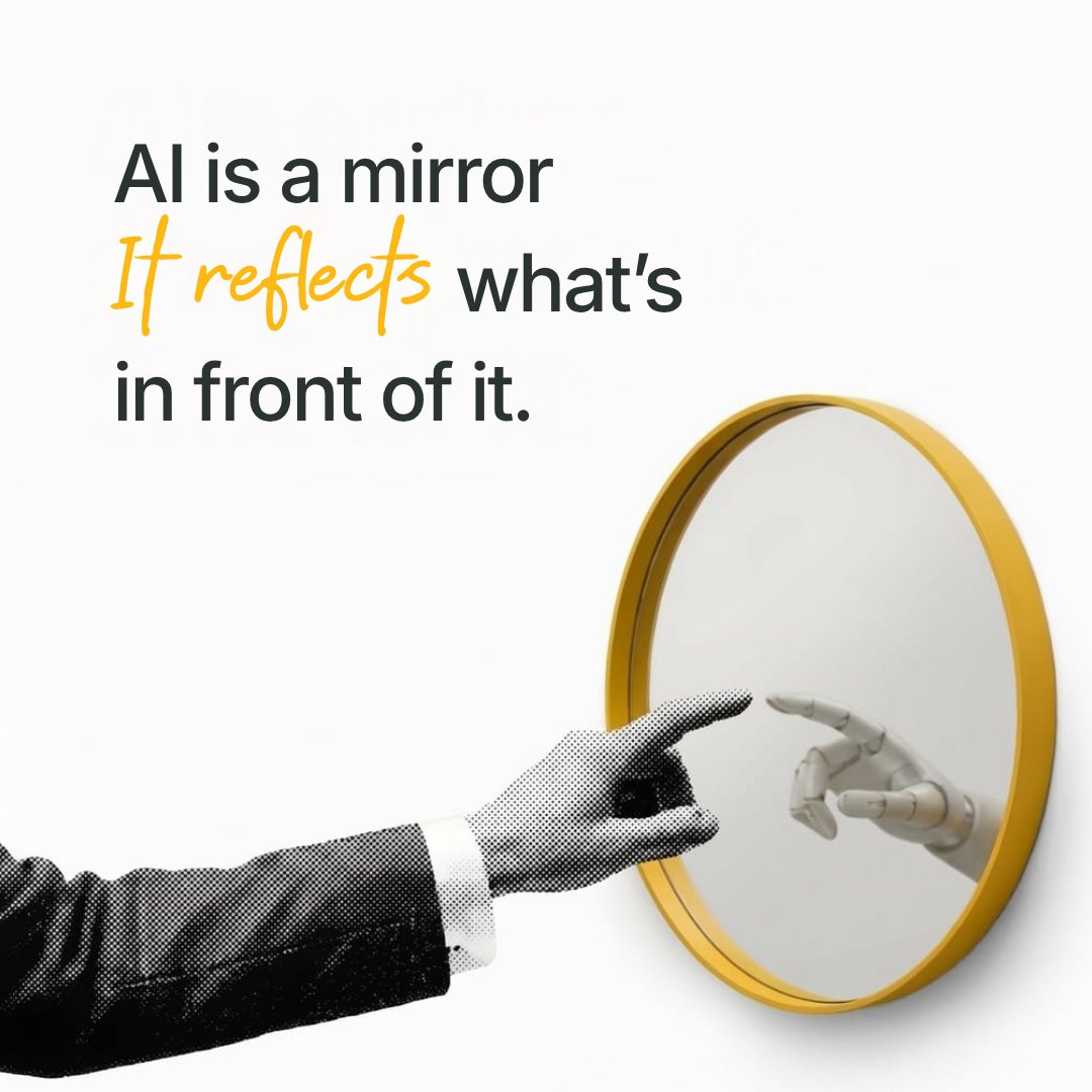 waflinch's tweet photo. AI is a mirror.
It doesn’t create clarity.
It reflects it.

If your strategy is weak,
you’ll get scaled confusion.

If your positioning is sharp,
you’ll get amplified precision.
Same tool.
Different outcomes. https://t.co/77QO93kZzt