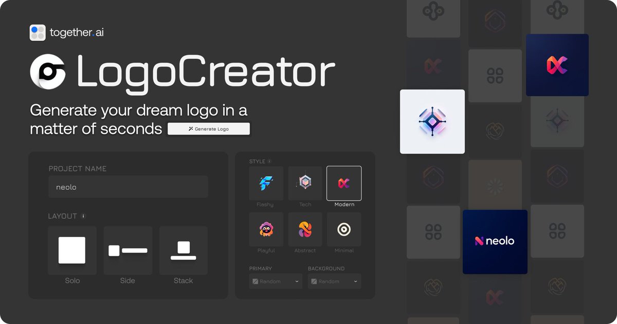 DeepTechTR's tweet photo. Grafik tasarımcılar İşleri bitti Grafik tasarım boru hattı patladı.

🚨[logocreator]🚨

🚨 Yapay zeka destekli logo oluşturucu.

🔥 Profesyonel logolar
✅ Muhteşem kalite (Flux bir üst seviye)
✅ Next.js + TypeScript ile temiz kod

REPOOO👇 https://t.co/4CGfvtQzWA