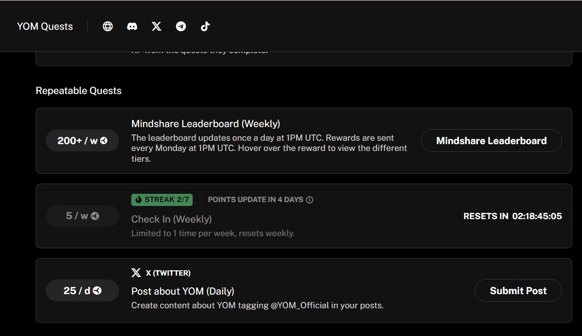 don't forget doing daily task on <a href="/YOM_Official/">YOM</a>