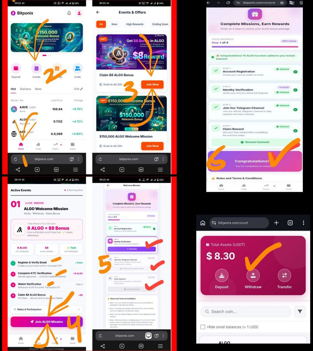 SAAMSAMEEM_'s tweet photo. Bitponix Exchange FREE Airdrop is Live
💰 Earn up to ~$8.4 per signup
🤝 Get ~$1.2 per referral
☘️ Sign up here:
https://t.co/OjedGuzzOb⁠�

👉 Register using your Google account
👉 Go to Home > Events and select Claim $8 ALGO Bonus
👉 Verify KYC and claim your reward https://t.co/J9dAerHHLM