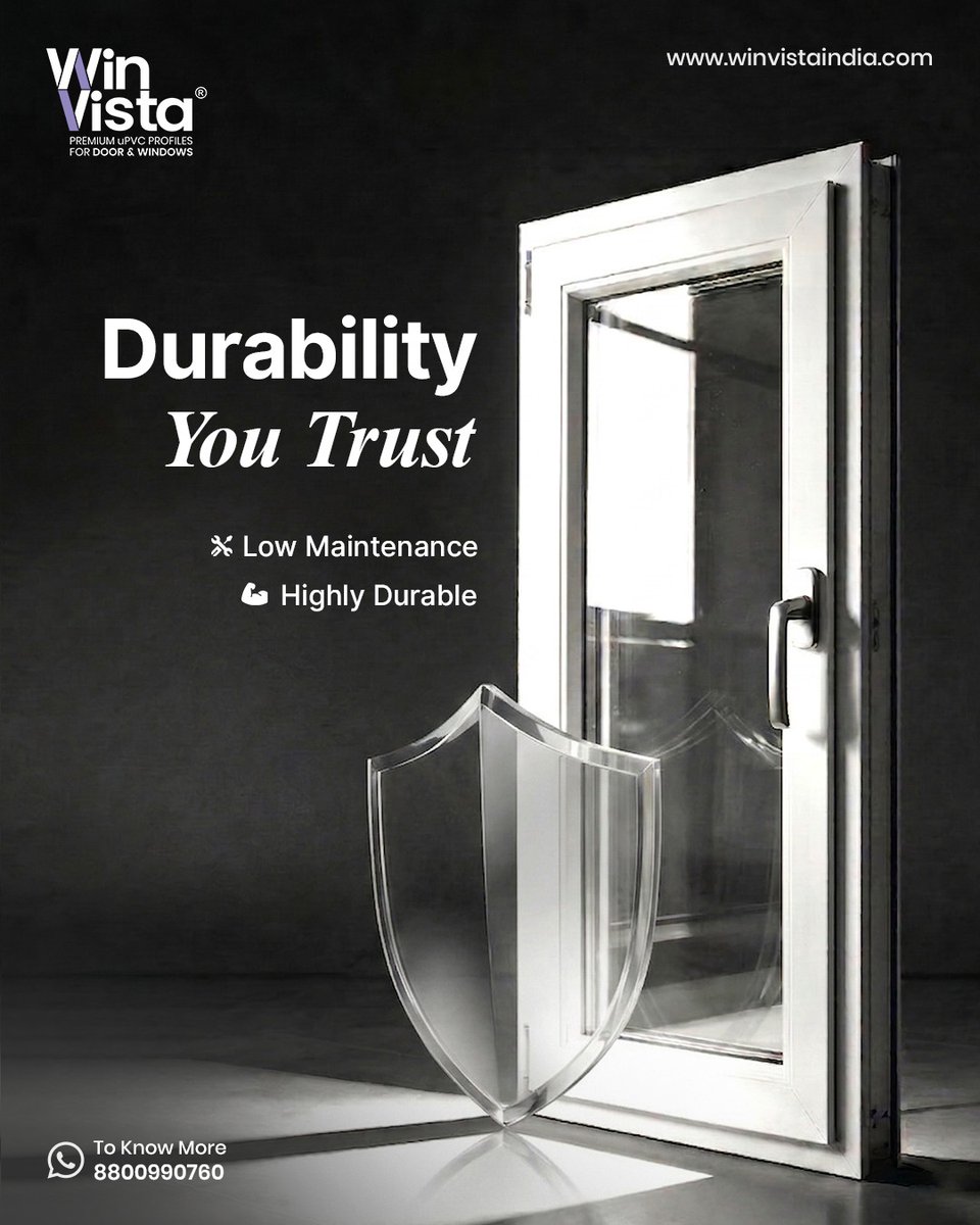 winvistaindia's tweet image. Built to last. Designed for ease. 🪟✨
With WinVista uPVC Windows, experience unmatched durability and effortless maintenance—so your comfort stays constant, year after year.

Strong on the outside, stress-free on the inside.
.
.
.
.
#WinVista #uPVCWindows #Durability