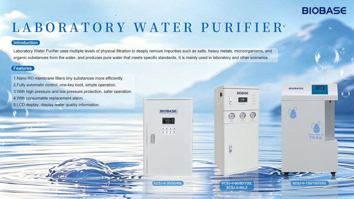 VikaSunBiobase's tweet image. Water Purifier
BIOBASE PROVIDES YOU WITH ONE-STOP SOLUTION
If you want to know more information, please contact us 
#WaterPurifier #Microbiology #Laboratory #Lab #Medical #Products #BIOBASE
Email: Sales100@biobase.world
WhatsApp/Wechat :+86 15662659136