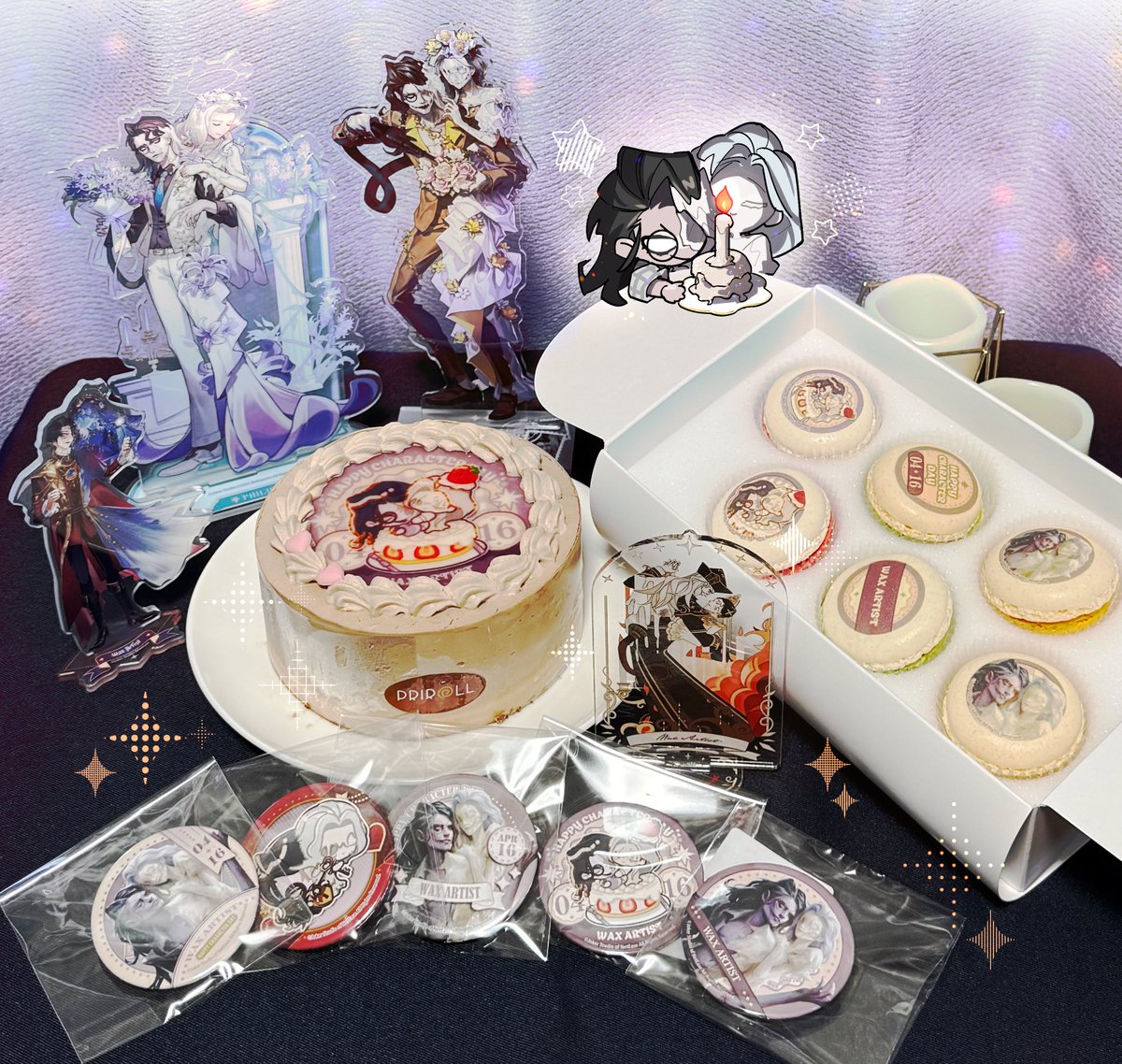🕯️のケーキとマカロン来た！！！！！！！！！！パーティや！！！！！！！！！！！！！！！！！！！！！🎉🎂🎊✨