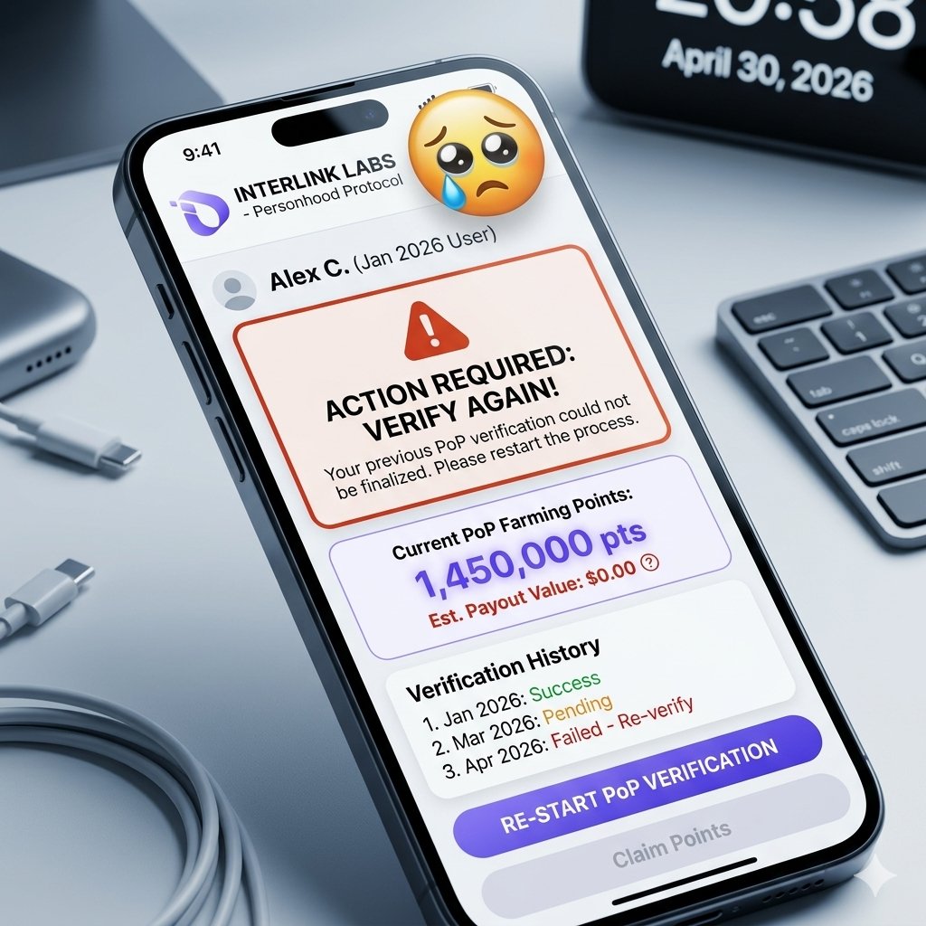 HoorainK593's tweet image. "Jan 2026: Joined InterLink Labs, gonna earn big with Proof of Personhood!
April 2026: Still farming points, no payout, app says 'Verify again' 😂
New year, same scam vibes!"
#interlink #verification #ITLG @MrZafuuuu