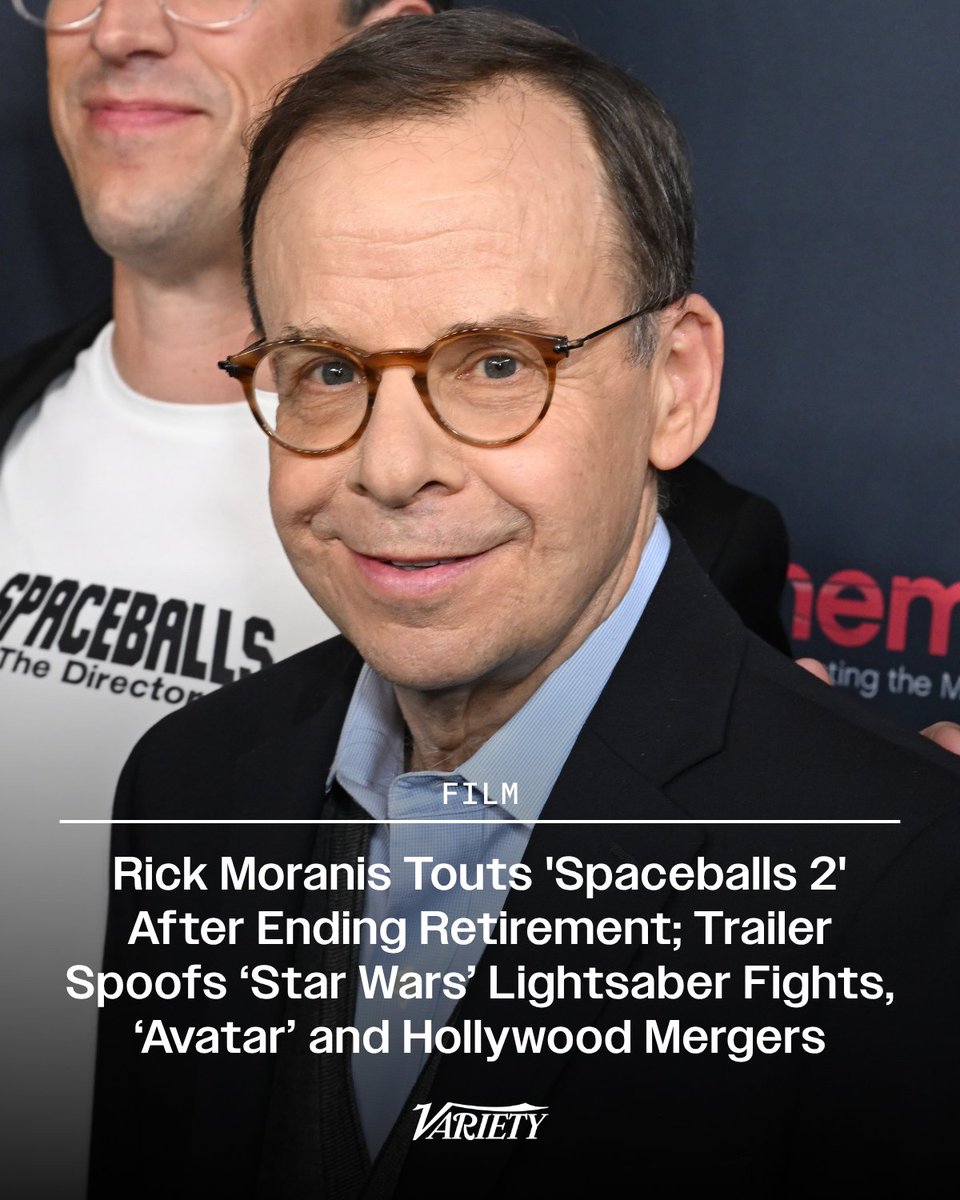 Variety's tweet image. Rick Moranis has ended his nearly 30-year acting retirement for "Spaceballs 2," officially titled "Spaceballs: The New One," and showed up at #CinemaCon with the cast to debut the first trailer.

• The trailer opens up like “The Force Awakens,” there’s a sandy desert scene with