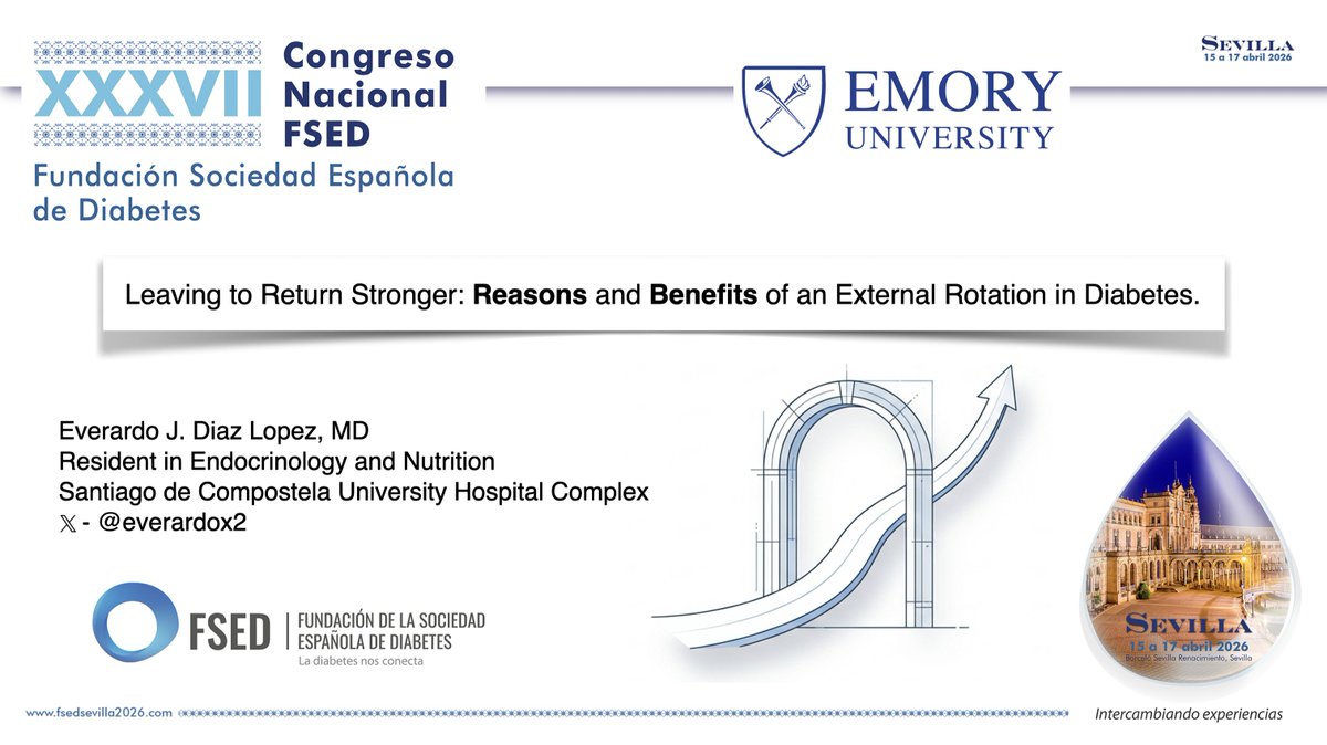 SEDiabetes's tweet photo. 🔷 Mesa Redonda @SEDiabetes @EASDacademy 

Salir para volver mejor 🌍✈️ Una rotación externa en un centro de referencia como Grady Memorial Hospital (Emory University) amplía la visión clínica, expone a poblaciones vulnerables y fortalece el modelo de atención integral centrado en el paciente 💡

@Everardox2  #SEDiab2026