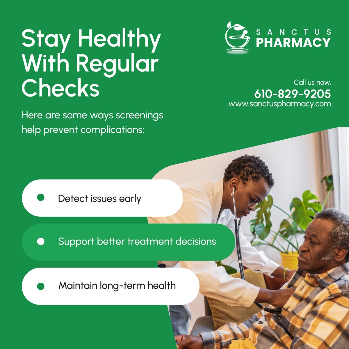 PharmacySanctus's tweet image. Regular screenings are key to catching health concerns before they worsen.🩺✨Stay proactive with your wellness and monitor important health markers. Visit us in Easton for guidance!🏥💊

#RetailPharmacy #EastonPA #HealthScreening #PreventiveHealth #WellnessMonitoring