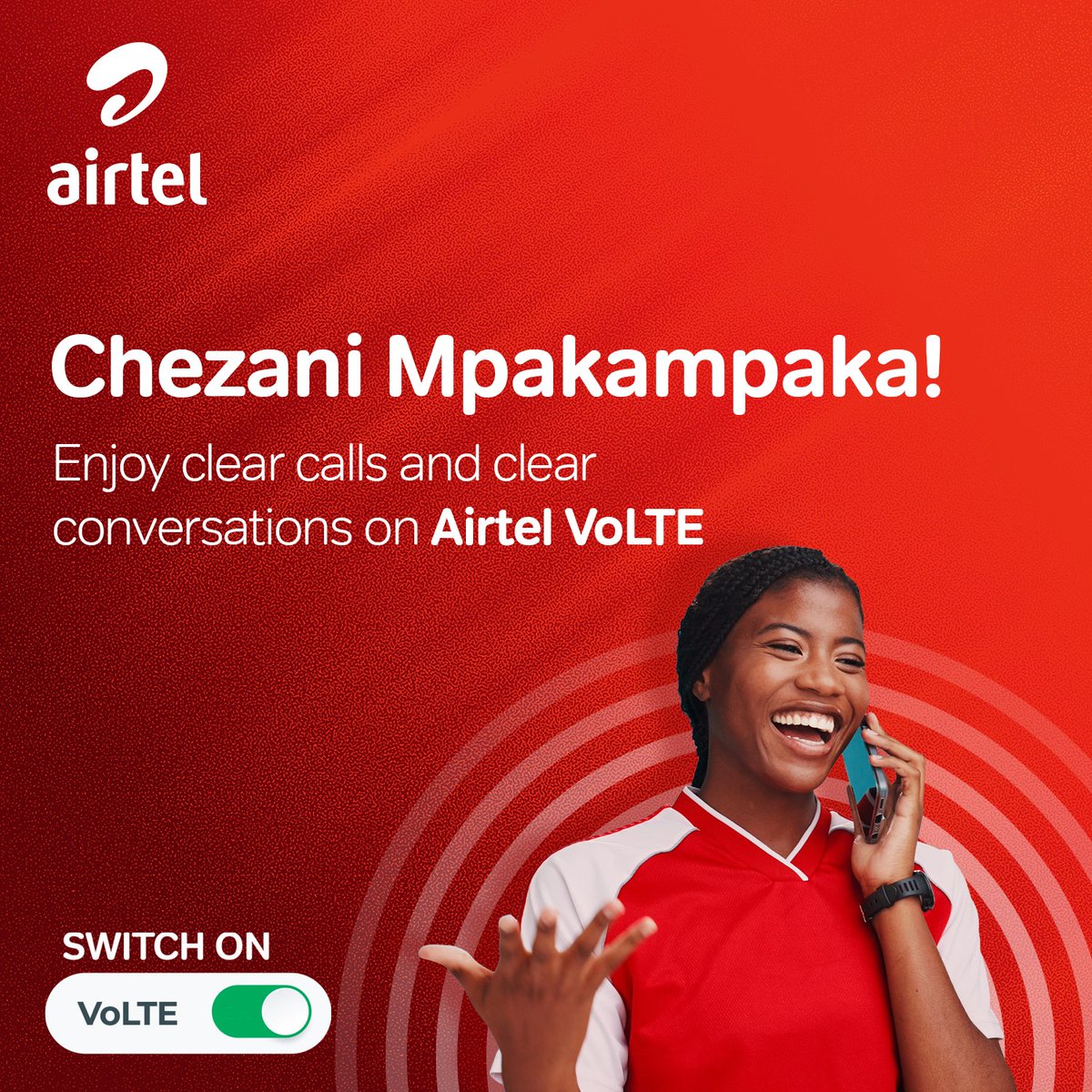 AirtelMalawiPlc's tweet image. Call any network with Chezani on Airtel VoLTE 🔥
Faster connection, clearer calls &amp;amp; use internet while talking.
Get yours: bit.ly/3iaLtkr or dial *301#

*Remember to switch on VoLTE in your phone’s mobile settings to enjoy the benefits. ​
​​
#Airtel #TheFayaNeverStops🔥