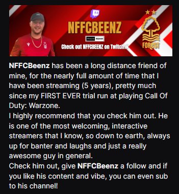 darenaddamsTTV's tweet photo. Guys, I recommend you check this lad out. He's an absolute number 1 streamer in my book. Very engaging and interactive and also welcoming! @NFFCBEENZ @TwitchRise 
https://t.co/3kaXDm9It3 https://t.co/MIyzEnRBgD