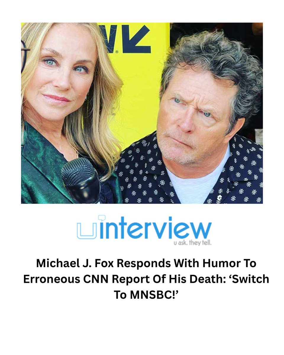 uinterview's tweet image. Michael J. Fox Responds With Humor To Erroneous CNN Report Of His Death, Switch To MNSBC

#MichaelJFox #CNN #MediaNews

Follow @uinterview for breaking celebrity news, viral moments &amp;amp; exclusive interviews

Read More: uinterview.com/news/michael-j…