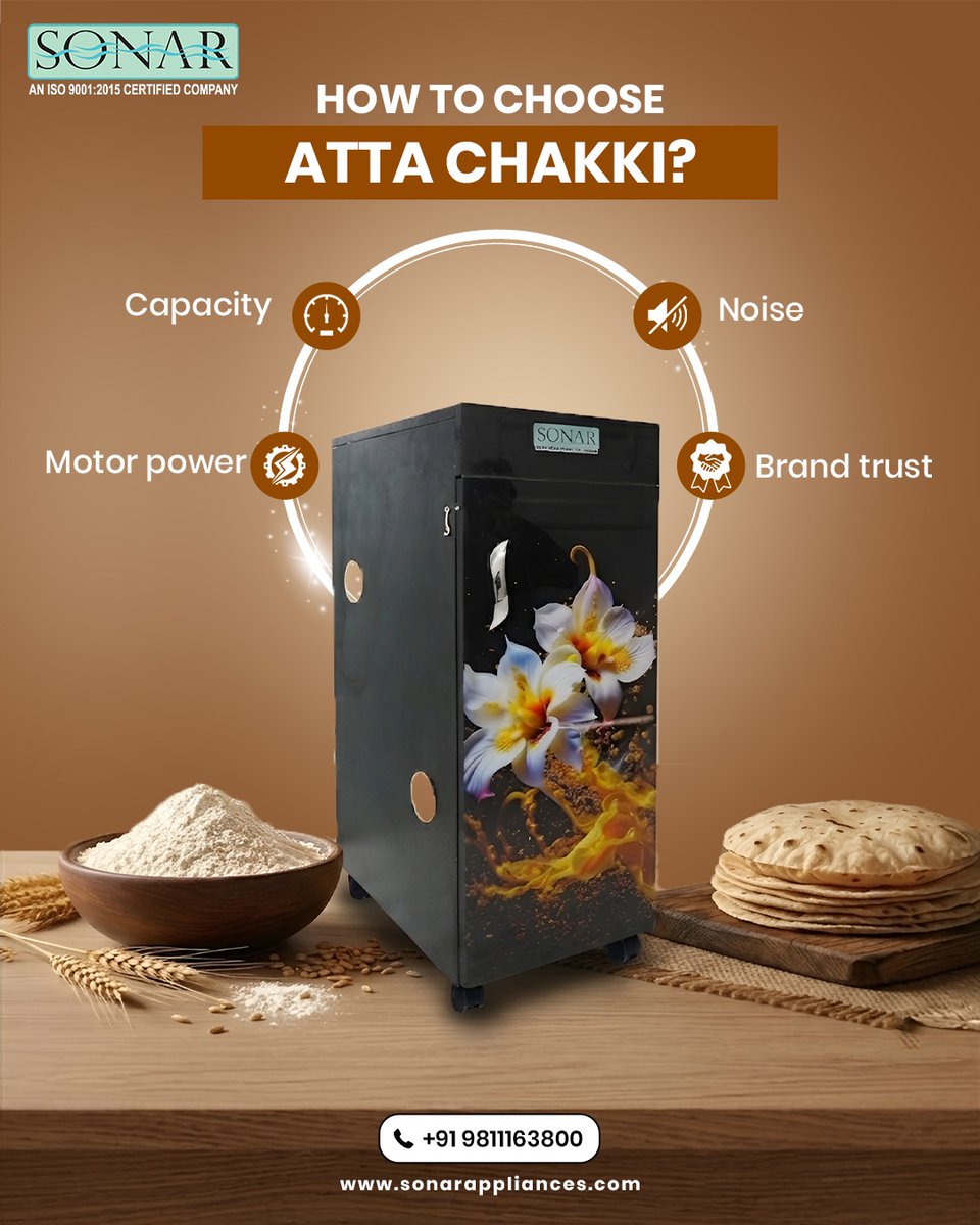 sonarappliances's tweet image. Fresh, wholesome flour begins right in your kitchen! 🌾

Picking the right Atta Chakki plays a key role in enhancing taste, nutrition and everyday ease.

📞 Call: 9811163800

#SonarAppliances #HealthyLiving #AttaChakki #HomeEssentials #SmartKitchen