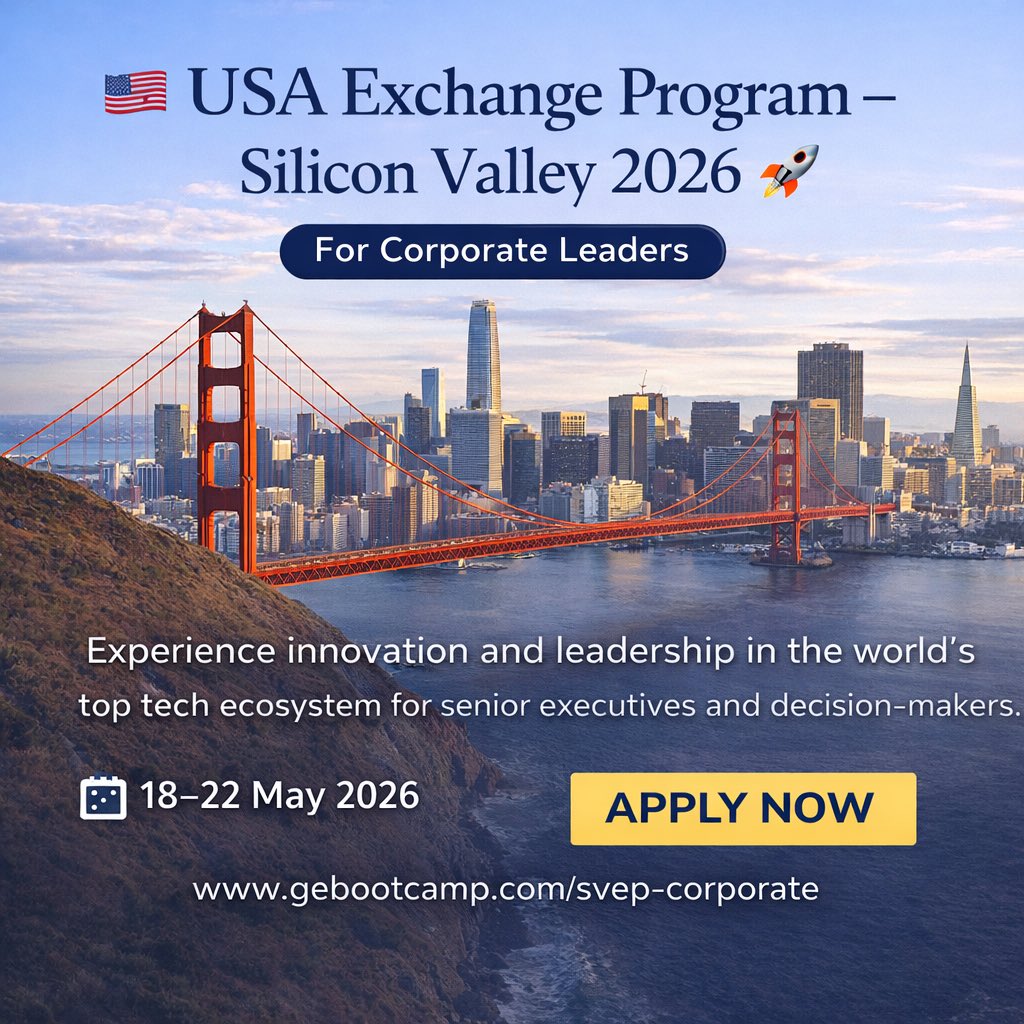 gebootcamp's tweet photo. Silicon Valley Exchange Program (SVEP) 🇺🇸

Join the Global Entrepreneurship Bootcamp (GEB) Silicon Valley Exchange Program in California and experience world-class innovation, leadership 

Apply here: https://t.co/4PhS7tTJQY https://t.co/QAIjmNAJxH