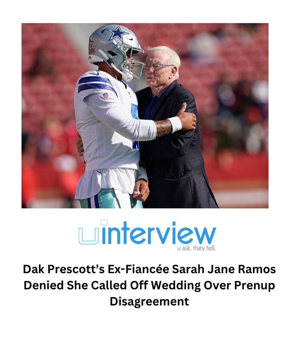 uinterview's tweet image. Dak Prescott’s Ex Fiancee Sarah Jane Ramos Denied She Called Off Wedding Over Prenup Disagreement

#DakPrescott #NFL #Sports

Follow @uinterview for the best celebrity news, interviews &amp;amp; exclusives

Read More: uinterview.com/news/dak-presc…
