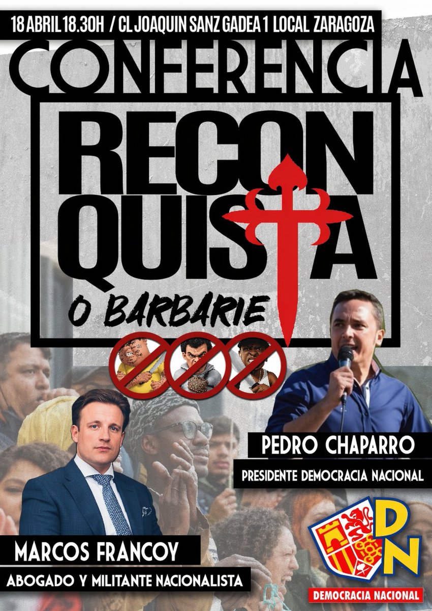 Solo queda reconquistar palmo a palmo España y defenderse de la barbarie existente en pueblos y ciudades. Nos han traicionado y quieren sustituirnos con las políticas de reemplazo y regularizaciones masivas. Es inaceptable y el pueblo español va a reaccionar.