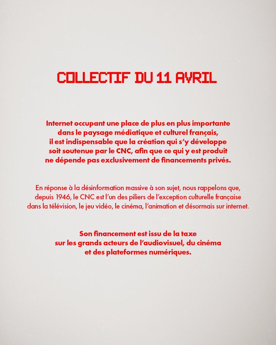 Hist_Crepues's tweet photo. Communiqué à partager : Plus de 100 professionnel·les de l’audiovisuel interpellent la ministre de la Culture @catherinepegard et les parlementaires après la suspension du fonds d’aide du CNC pour la création sur les plateformes sociales. https://t.co/hq1b4I4SMj