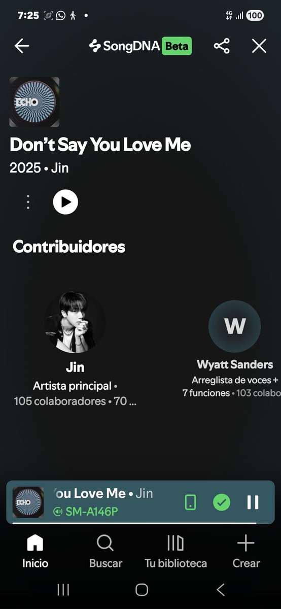 SkjinnieVlc's tweet photo. Stream DSYLM
Spotify sabe cosas jajaj
#방탄소년단진 #진 #JIN

https://t.co/Dz5pzFgWXw https://t.co/hLtXsq6M3M