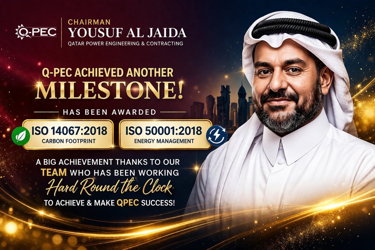 Q-PEC has been awarded two prestigious ISO certifications:

✅ ISO 14067:2018 – Carbon Footprint
✅ ISO 50001:2018 – Energy Management