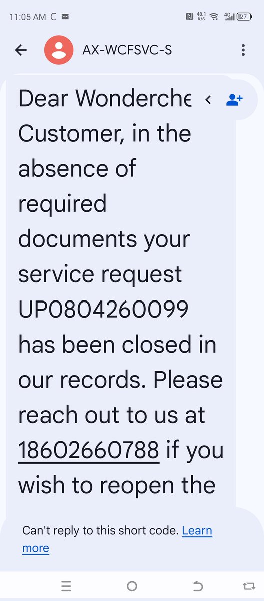 namitaj68's tweet photo. Terrible aftersales service @wonderchef
You send a faculty product (complaint registered within an hour of delivery). You make the buyer run asking for repeated whatsapps to different numbers. You ask for document uploads.
And then you send this SMS.
Trashy company, Wonderchef. https://t.co/NE25EXfcQ9