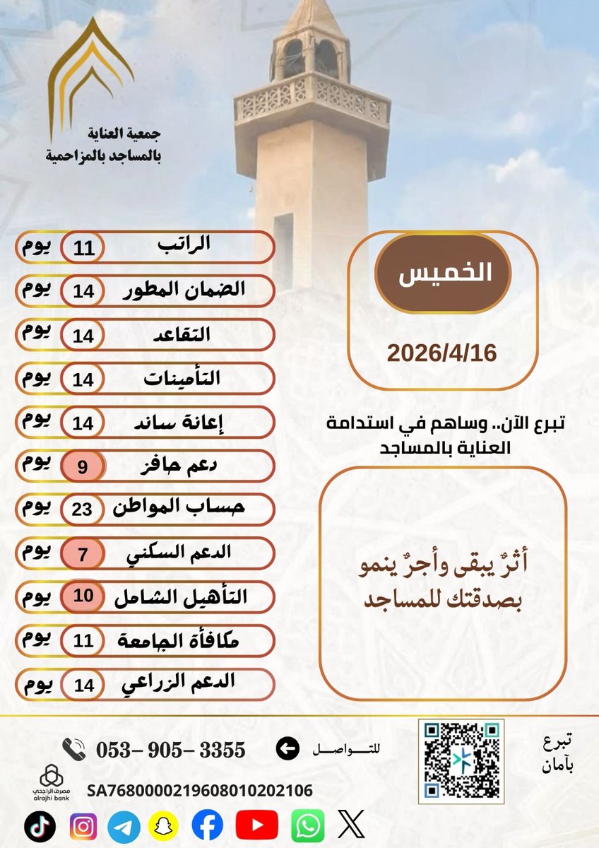جمعية العناية بالمساجد بالمزاحمية tweet media