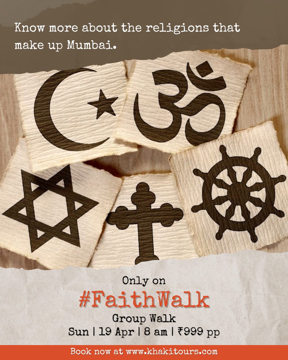 Khaki_Tours's tweet image. Walk through the limits of the ertswhile Fort of Bombay, take a look at the multiplicity of faiths that once lived together inside and learn a little about them. Only on our #FaithWalk Group Walk.

📌Sun | 19 Apr | 8 AM

Price: ₹999 pp

➡️Book now at: bit.ly/4dBj7gl