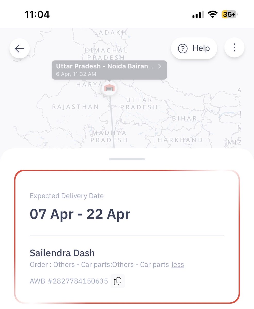 sadcastic's tweet photo. @help_delhivery @delhivery 

Till yet no resolution has been provided and the expected delivery date is increasing by 2days every day.
When I first registered the issue it shows expected by 07 April - 10 April but now it showing 7 April- 22 April which clearly poor service and management . I don’t want to send any parcel… kindly arrange a cancellation and give me my item back so that I myself can carry the package on train. Very poor service and management, didn’t expected suck casualties from suck a big brand.