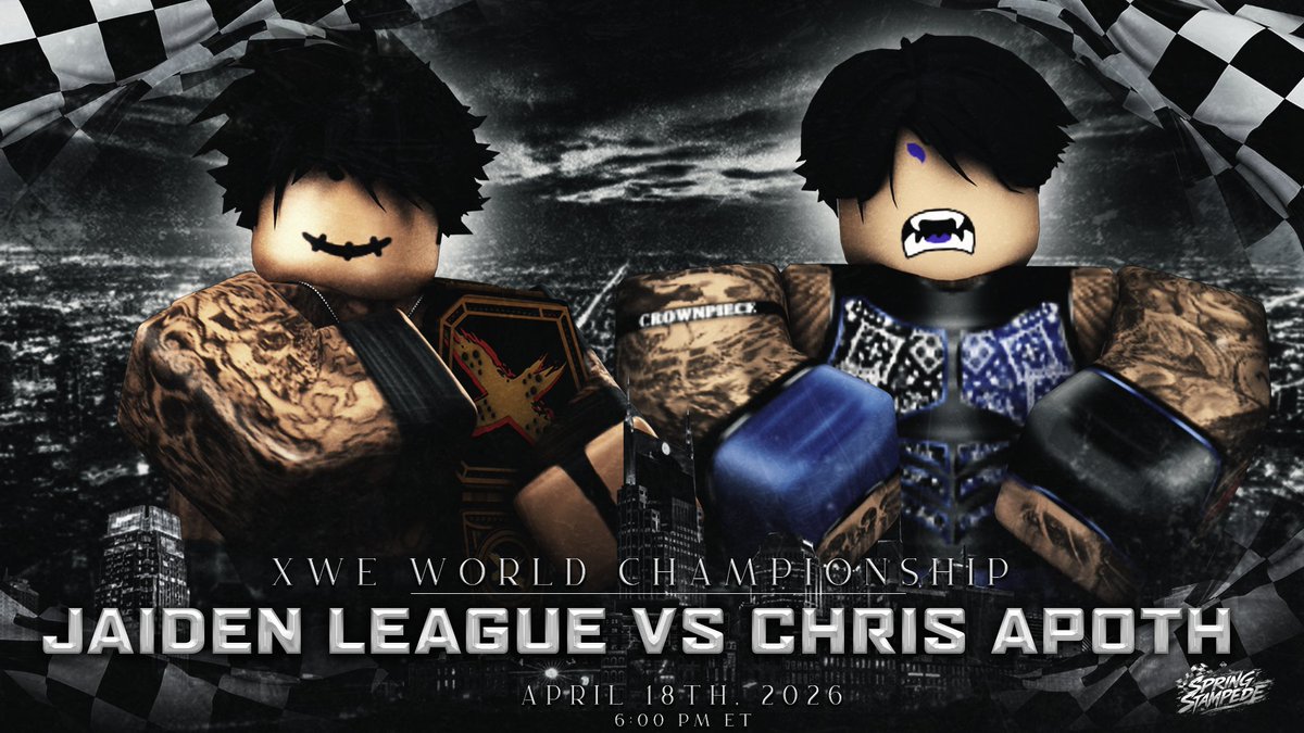 RWAMedia's tweet photo. THIS SATURDAY! 🚨

@XWENetwork WORLD CHAMPION @FreeJaidenn defends his title against @ChrisApoth at #RWASpringStampede!

The former XWEC, Chris Apoth can recapture the XWE World Championship in this race to the gold!

Who walks away as the #XWEChampion?!🤔 https://t.co/wIERPsoDgW