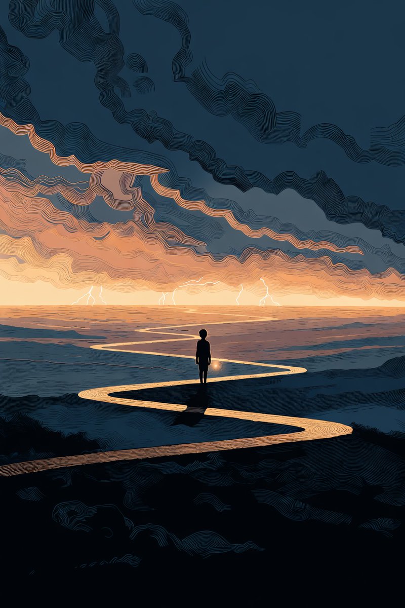 jazzy_bektas's tweet image. Thursday‘s child has far to go.

A lone figure on the winding path — thunder behind dawn ahead. Carry the light✨

#Thursdaymorning #GoodVibesOnly #BeKindAlways #StayPositive