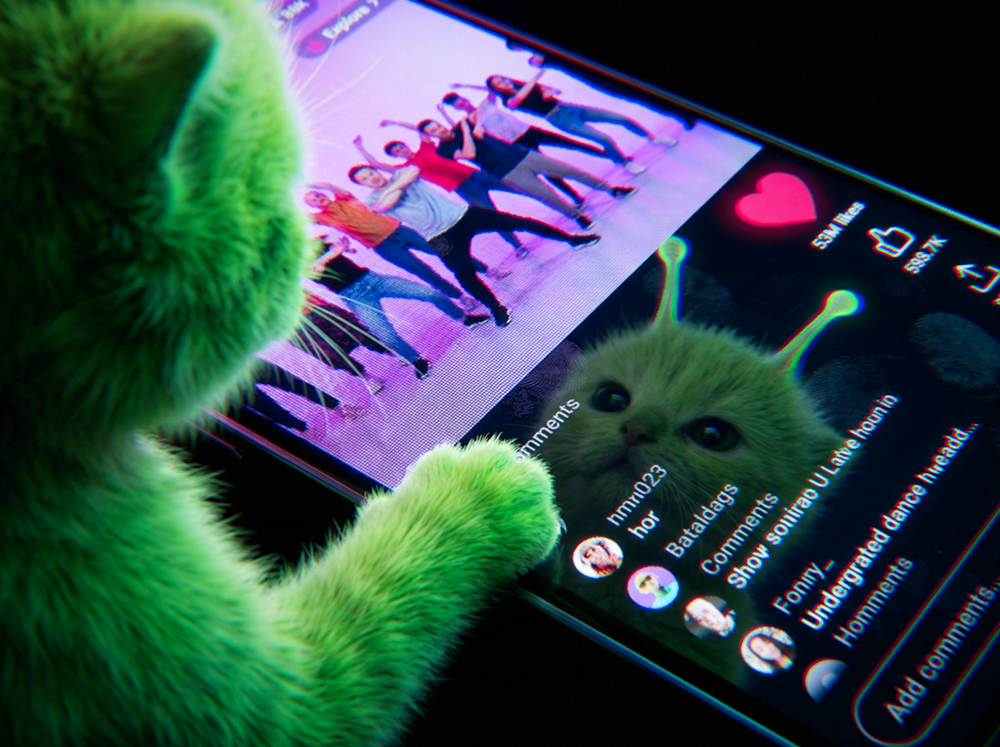 Alien Green Cat tweet media