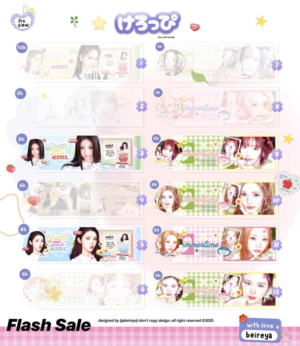 bewreya's tweet photo. Help repost yaaa~~ makasih 🥰

Haloo! Aku mau clearance sale layout ready gg dibawah ini yang bisa sung take sekarang juga yah

💰 : QRIS ONLY 
💸 : 5-8k 
➡️ : AVAIL GA &amp; SPONSOR
🙅‍♂️ : No Retext

🤗 order? tele only cek reply https://t.co/baeEmD4jAZ