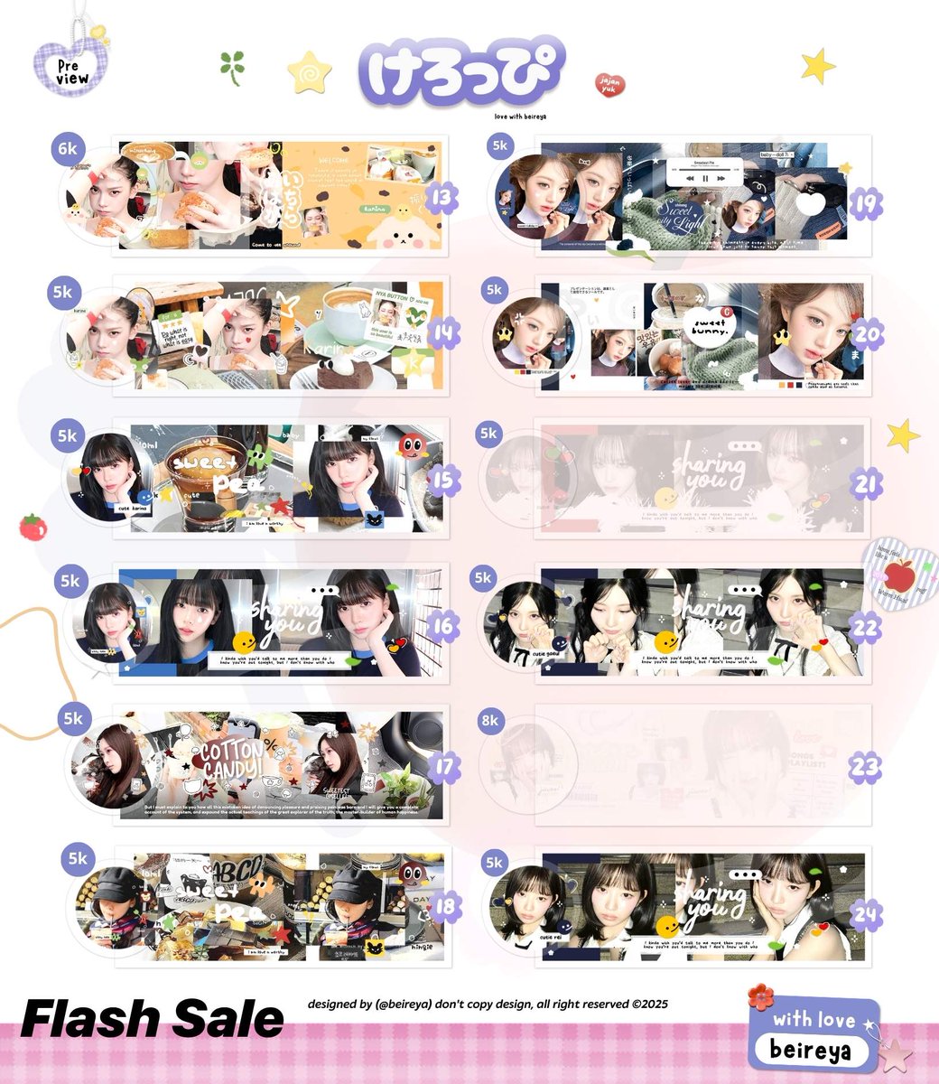 bewreya's tweet photo. Help repost yaaa~~ makasih 🥰

Haloo! Aku mau clearance sale layout ready gg dibawah ini yang bisa sung take sekarang juga yah

💰 : QRIS ONLY 
💸 : 5-8k 
➡️ : AVAIL GA &amp; SPONSOR
🙅‍♂️ : No Retext

🤗 order? tele only cek reply https://t.co/baeEmD4jAZ