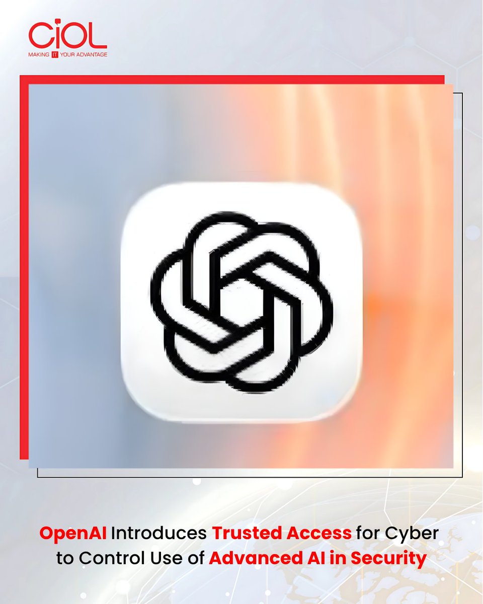 CiOL_News's tweet image. OpenAI has introduced Trusted Access for Cyber, a framework that gives verified users controlled access to advanced AI cybersecurity capabilities while addressing misuse risks @OpenAI 

By Deepali: ciol.com/tech-buzz/open…

#CIOL #openAI #trustedaccess #AI #security