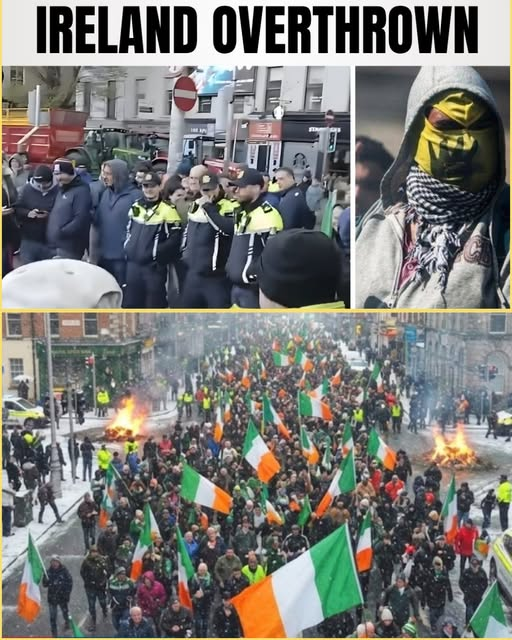 🚨🇮🇪⚠️ The streets of Ireland are no longer just traffic routes they’re turning into pressure points. Massive convoys are choking key roads in Dublin, farmers are locking down fuel sites, and confrontations with Garda Síochána are getting rougher by the hour. People aren’t just