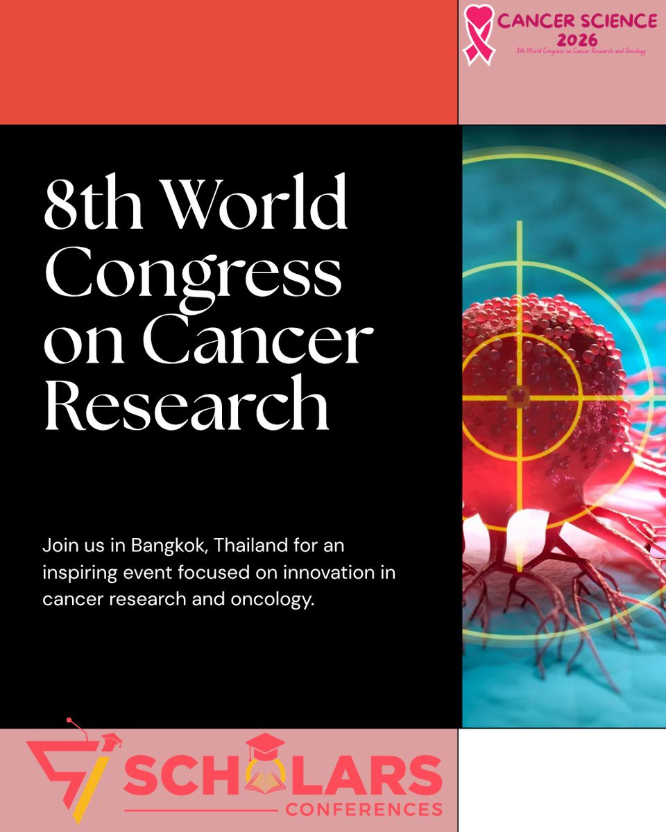 CancerMeet2024's tweet photo. 8th World Congress on Cancer Research and Oncology – Cancer Science 2026

Visit here: https://t.co/VO4nNp9mzw https://t.co/q46QsDAgZe