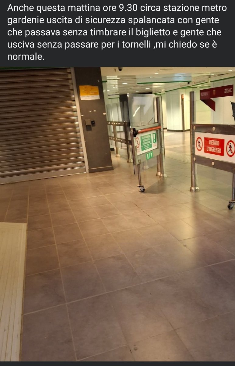 Gabbiano770's tweet photo. "si registra un calo dei viaggiatori Metro"
No, è che se entra gratis.
@MercurioPsi @InfoAtac https://t.co/IdjalNgzj0