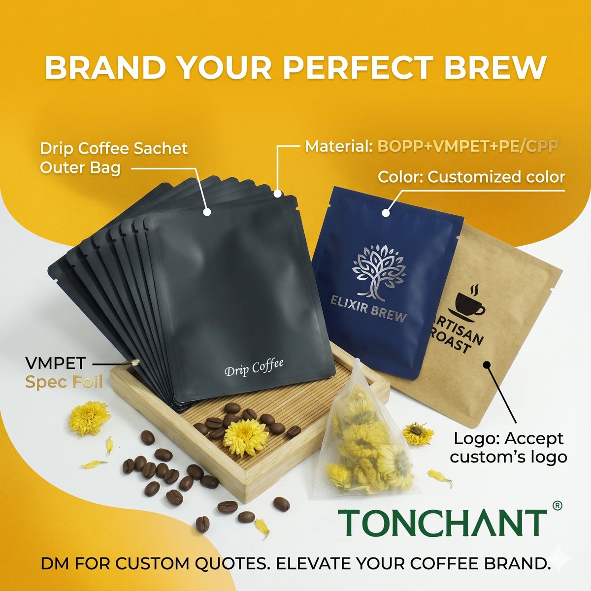 Tonchantpack's tweet image. That satisfying snap of the seal?We’re talking:

Total Blackout: No light, no oxygen, just pure flavor.

Custom DNA: We match your brand’s palette perfectly.
Let’s DM. 🛠️☕️
tonchant.com

 #PackagingSolutions #DripBag #CoffeePackaging #tonchant #tonchantpackaging