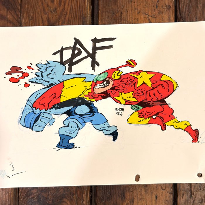 Jon_Lankry's tweet photo. Petit dessin versus sur le thème [ Captain Biceps ] pour @drinkndrawlyon https://t.co/WHqlbBbHlB