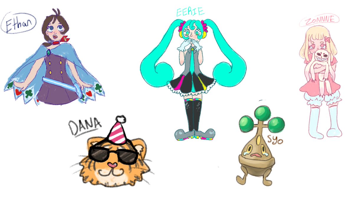 Did some doodle requests during the anniversary stream ♡