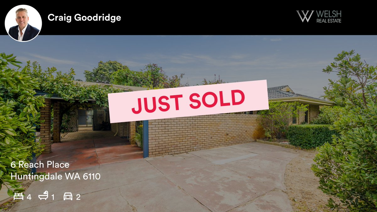 🛌 4 🛀 1 🚘 2
📍 6 Reach Place, Huntingdale, WA, 6110

Our agent’s latest sale on RateMyAgent

rma.reviews/ucewmjbjumt6

...
#ratemyagent #realestate #WELSH_Real_Estate