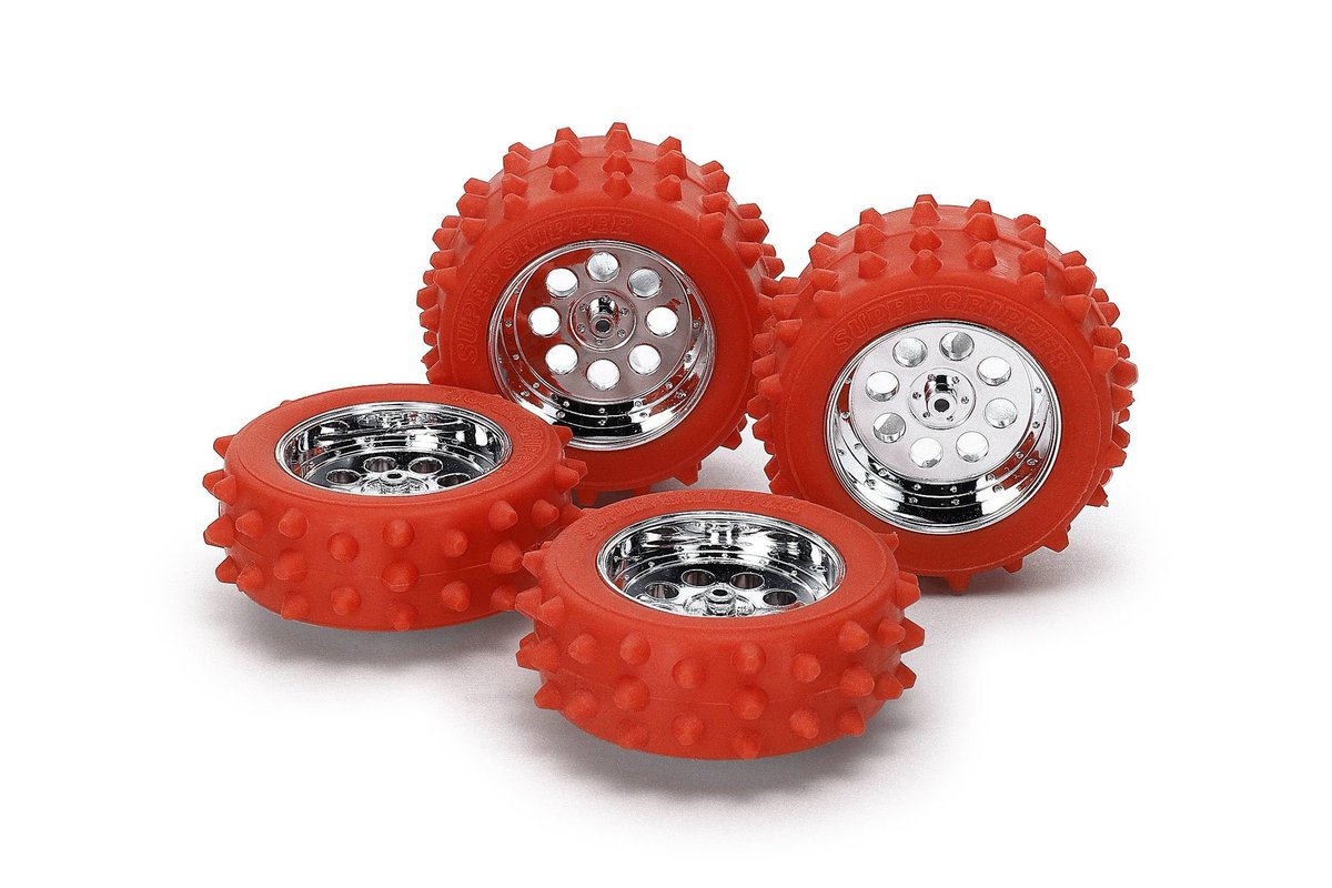 95713 レッドスパイクタイヤ＆シルバーメッキホイールセット 税込価格