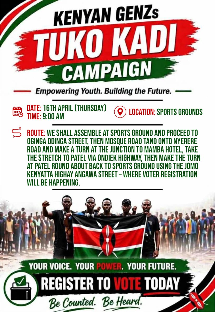 Kisumu is having their #TukoKadi today. All the best comrades. 
Linda Ongweno the history books will know you. Big up sana.