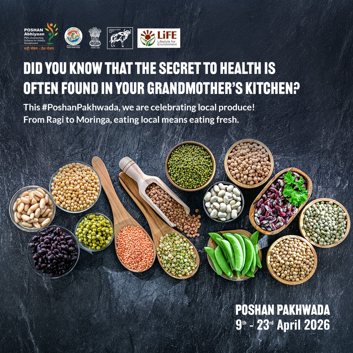 ZoologicalI's tweet image. Science meets tradition! 🔬🥣
The Zoological Survey of India joins #PoshanPakhwada observation. From Ragi to Moringa, indigenous produce isn't just culture—it’s scientifically backed nutrition that supports our health and local ecosystems. 🇮🇳
Eat local, stay fresh!
#ZSI #EatLocal