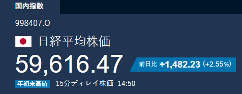 alecpakzad's tweet photo. 【歴史が動く】日経平均、ついに 59,500円突破！60,000円はもう「目の前」だ。🚀
劇本図の通り、最高値をぶち抜いて真空飛行へ突入。
キオクシア(285A)も押し目を拾われ、強気一色。⚡️
明日、我々は伝説の「6万点」を目撃することになるのか？
「信じる者だけが救われる」——この相場、最後まで乗りこなせ！🌊📈
#日経平均 #株価 #日本株 #キオクシア #投資家と繋がりたい #6万点