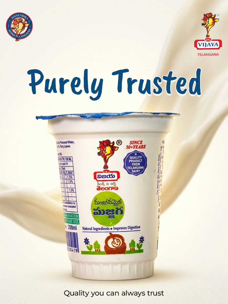 vijayadairytg's tweet image. Beat the summer heat, the natural way.

Light, refreshing, and easy on your stomach - Vijaya Dairy Telangana Buttermilk keeps you cool, energized, and comfortable all day.

Stay fresh. Stay light. Choose Vijaya.
.
.
#VijayaDairyTelangana #Buttermilk #TrustedQuality #StayCool