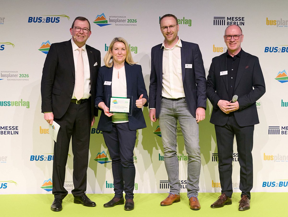 Continental erneut beim Busplaner-Nachhaltigkeitspreis gekrönt -
 reifenpresse.de/2026/04/16/con… 
Die Jury des Internationalen Busplaner-Nachhaltigkeitspreises hat den Conti Urban HA 5 NXT in der Kategorie Reifen und Reifenmanagement mit dem ersten Platz ausgezeichnet. Der Preis wü...