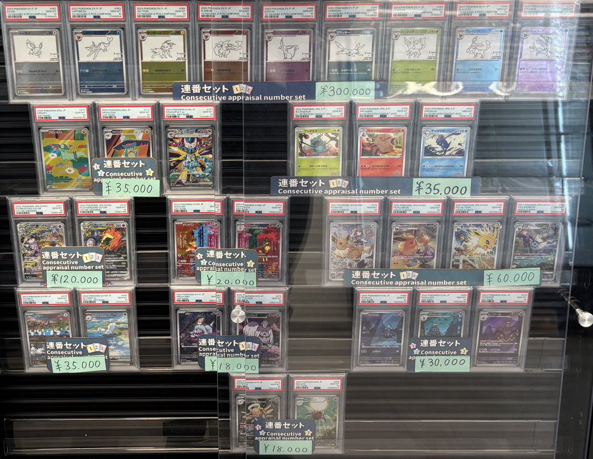 トレカル PSA10 連番入荷情報✨ NAGABAブイズの9連番が入荷してます