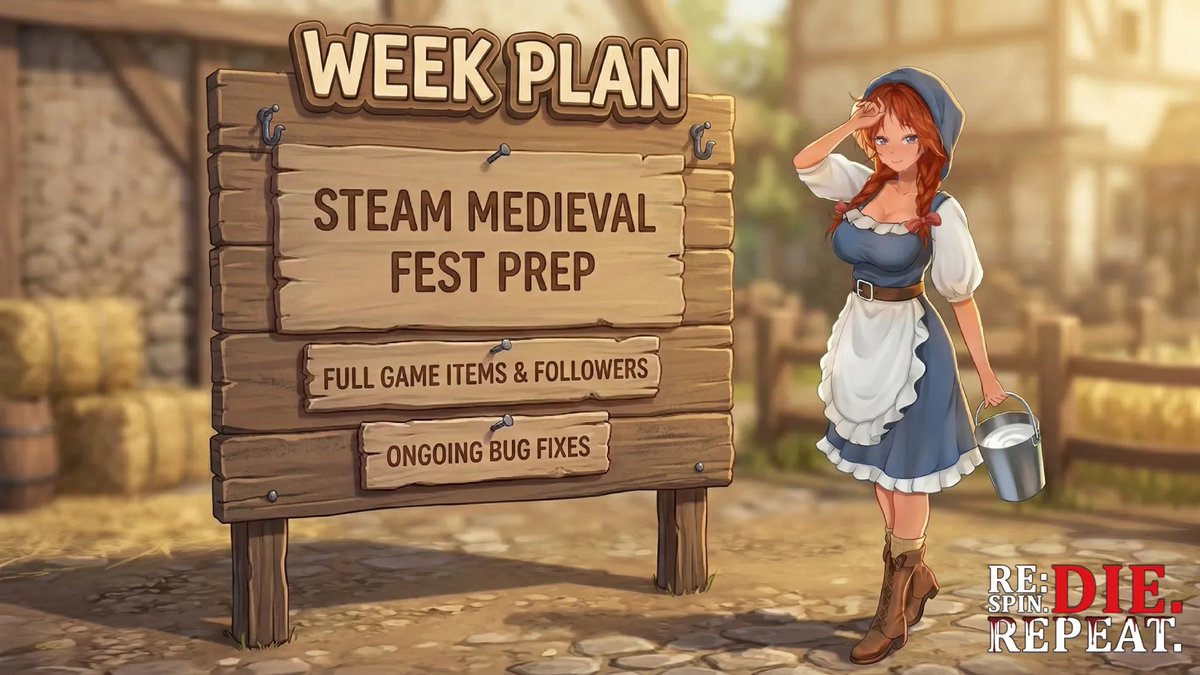 Last week was pure 997, so I had absolutely no strength left for posts. This week will hopefully be a bit kinder, maybe 996 🪫  

We’re preparing for Medieval Fest and adding new content for the full version of the game.  

Let’s see if I do not get isekai’d before release 🤣