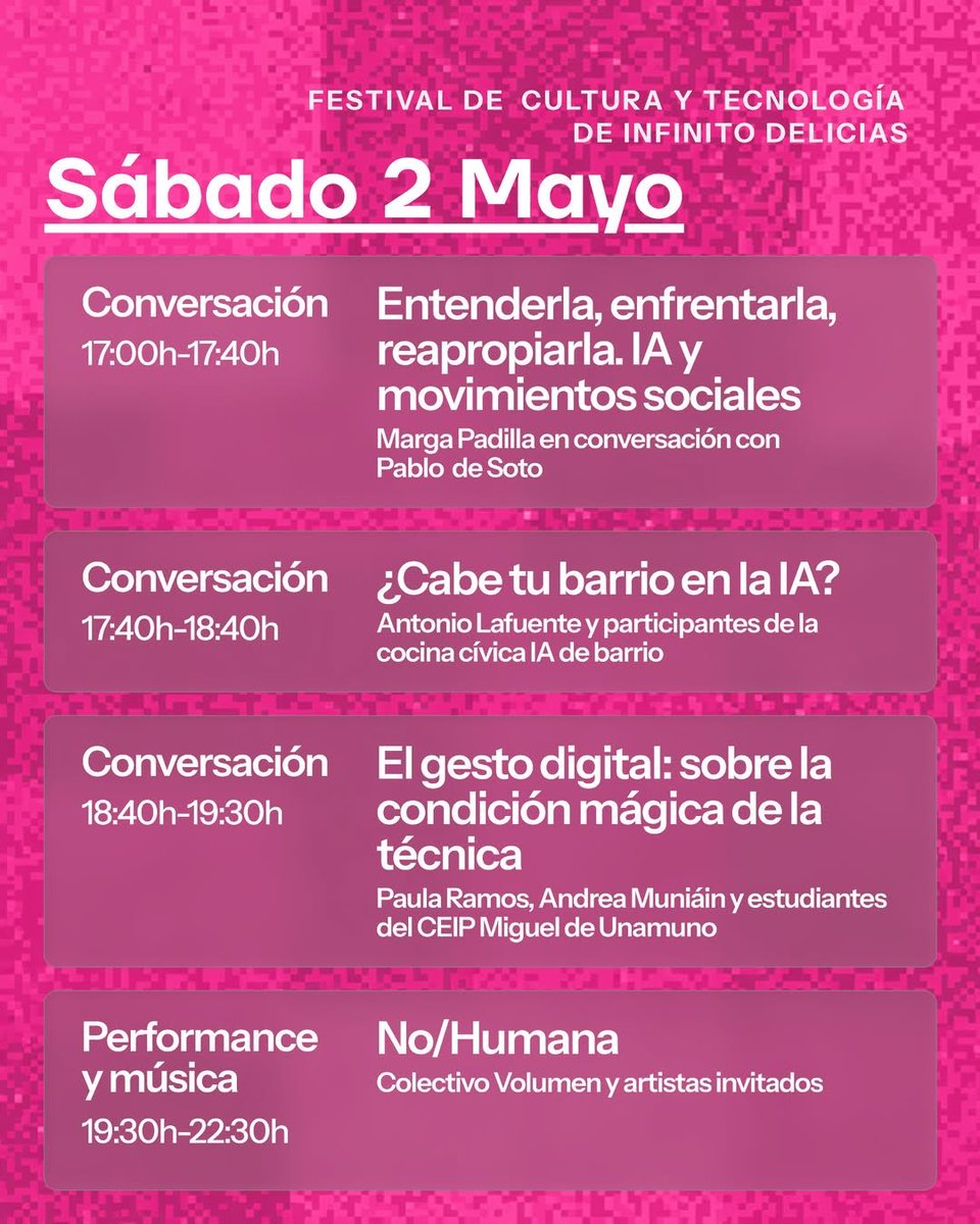 pablodesoto's tweet photo. Sábado 2 mayo: Movimientos, barrios y cuerpos https://t.co/Ot14XczgsZ