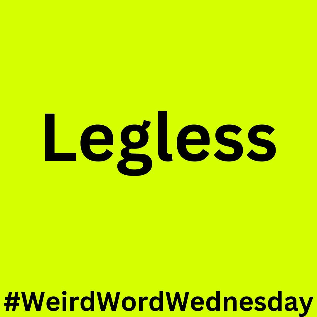 ScifiWhiteley's tweet image. For this #WeirdWordWednesday, your word is:

Legless is a term that refers to those who are stumbling.

Your #challenge is to create your best sentence using it in the comments below. Have fun!
#words #readers #word #strangewords #books #literature #fiction #weird