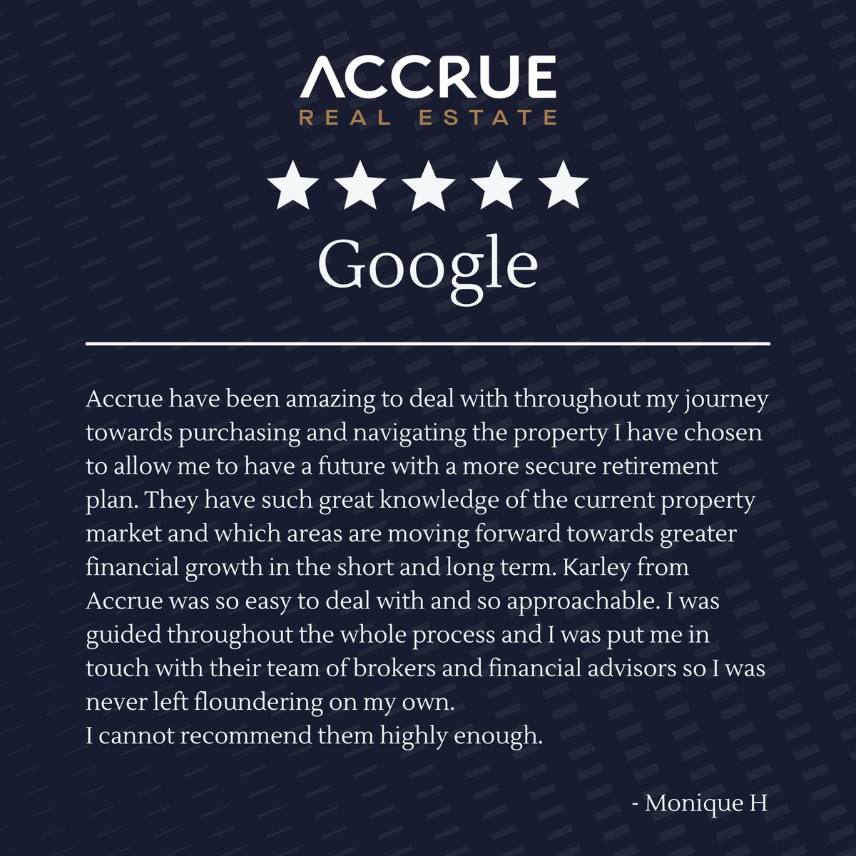AccrueRealEsta's tweet photo. Clients like Monique value clear guidance toward a stronger retirement. With Karleys' support she gained market insights, step-by-step help, and access to trusted specialists throughout the process. Speak with our team: https://t.co/RLF0zHRdIq
#AccrueRealEstate #PropertyInvesting https://t.co/2k1xYxFE70